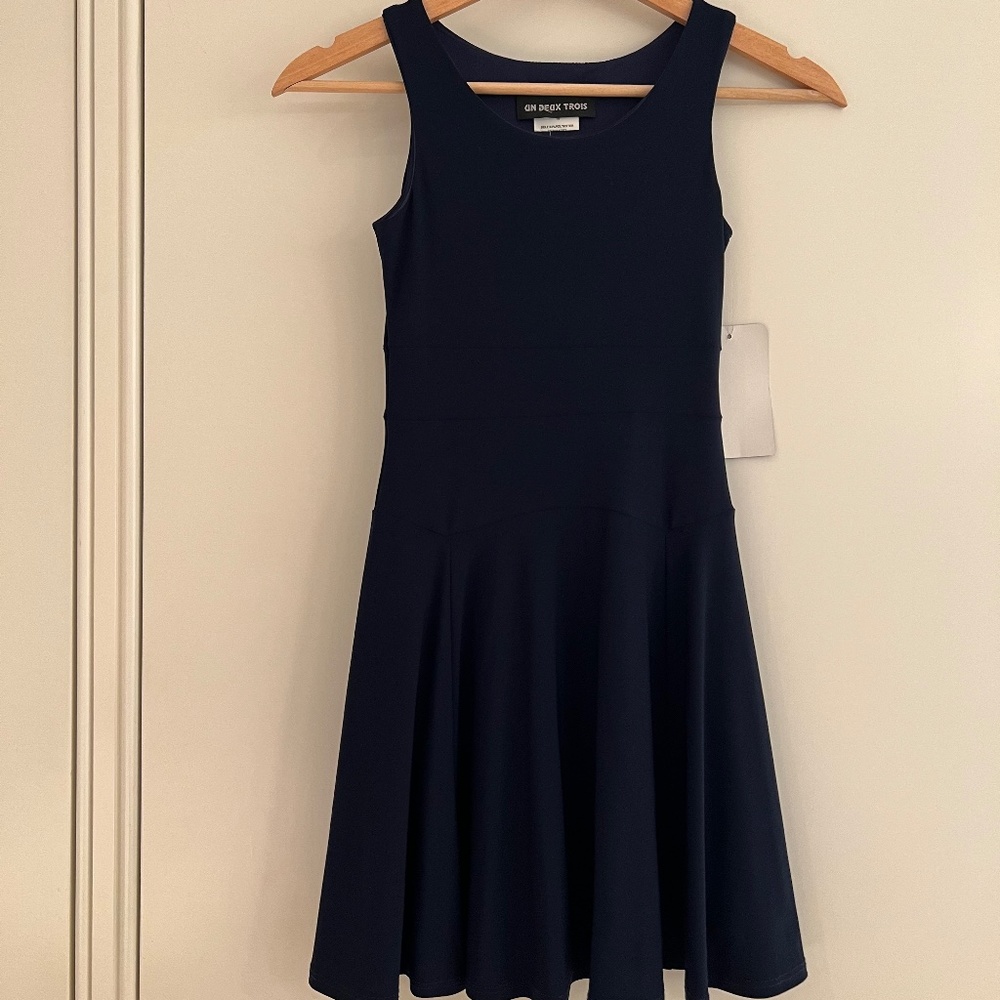 Un Deux Trois Girls Navy Dress size 10
